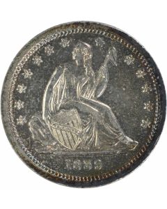 1839 Liberty Seated Silver Quarter No Drapery AU Uncertified #1030