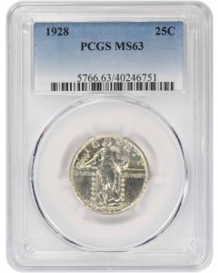 1928 Standing Liberty Silver Quarter MS63 PCGS 
