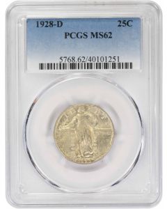 1928-D Standing Liberty Silver Quarter MS62 PCGS