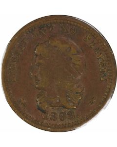 1863 Civil War Token French Liberty Patriotic No Slavery 36/340 EF Uncertified #608