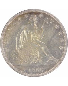 1865 Liberty Seated Half Dollar AU Uncertified #1005