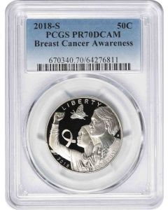 2018-S Breast Cancer Awareness Commemorative Half Dollar PR70DCAM PCGS