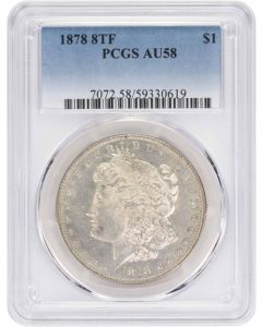 1878 8TF  Morgan Silver Dollar AU58 PCGS