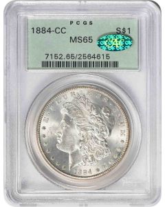 1884-CC $1 Morgan Silver Dollar MS65 PCGS (OGH) CAC