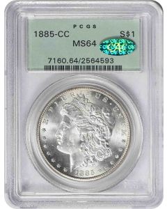 1885-CC Morgan Silver Dollar MS64 PCGS OGH (CAC)