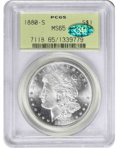 1880-S Morgan Silver Dollar MS65 PCGS OGH (CAC)