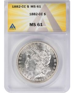 1882-CC Morgan Silver Dollar MS61 ANACS