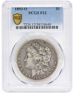 1893-O Morgan Silver Dollar F12 PCGS