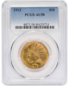 1913 $10 Gold Indian AU58 PCGS