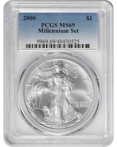 2000 $1 American Silver Eagle Millennium Set MS69 PCGS