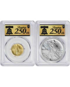 2026 Best of the Mint 1916 Standing Liberty Gold Quarter and Silver Medal Set SP70 First Day of Issue PCGS
