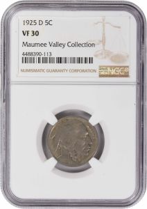 1925-D Buffalo Nickel VF30 NGC