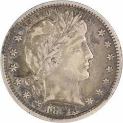 1892 Barber Silver Quarter EF Uncertified #308