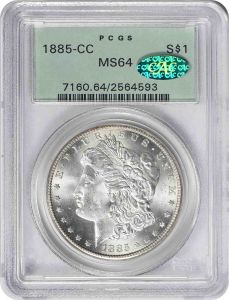 1885-CC Morgan Silver Dollar MS64 PCGS OGH (CAC)