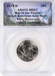 2019-W War in the Pacific National Park Quarter Early Discovery MS67 ANACS