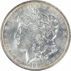 1891 Morgan Silver Dollar MS60 Uncertified #959