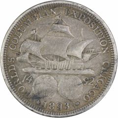 Columbian Commemorative Silver Half Dollar 1893 VF Uncertified