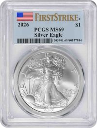 2026 $1 American Silver Eagle MS69 First Strike PCGS
