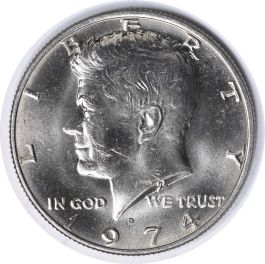 1974-D Kennedy Silver Half Dollar Accented Hair FS-401 MS64