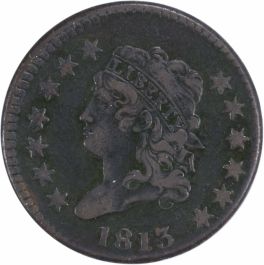 1813 Large Cent VF Uncertified #114