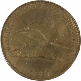1857 Flying Eagle Cent Clash w/ Seated 50c FS-402 S-9 AU58 Uncertified #501