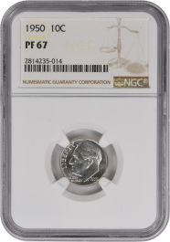 1950 Roosevelt Silver Dime PR67 NGC