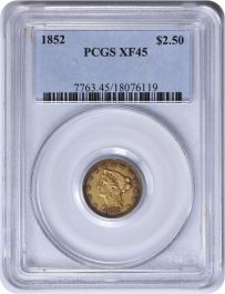 1852 $2.50 Gold Liberty Head EF45 PCGS