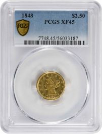 1848 $2.50 Gold Liberty Head EF45 PCGS