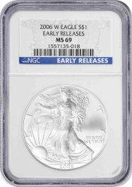 2006-W $1 American Silver Eagle MS69 Early Releases NGC