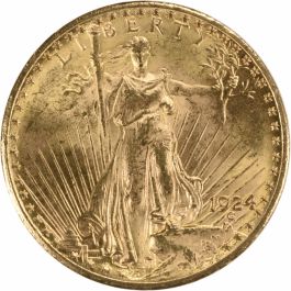1924 $20 Gold St. Gaudens MS60 Uncertified #332