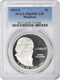 PR64DCAM】1993-S ⭐️【PCGS アメリカ アメリカ記念銀貨 $1 コレクション
