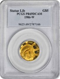 激レア！　神代楢　WHAT WE WANT 1986-W Statue of Liberty Commemorative $5 Gold PR69DCAM PCGS