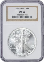 1989 $1 American Silver Eagle MS69 NGC