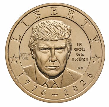 Semiquincentennial President Donald J. Trump 2026 $1 Coin